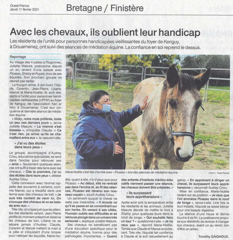 Avec les chevaux, ils oublient leur handicap